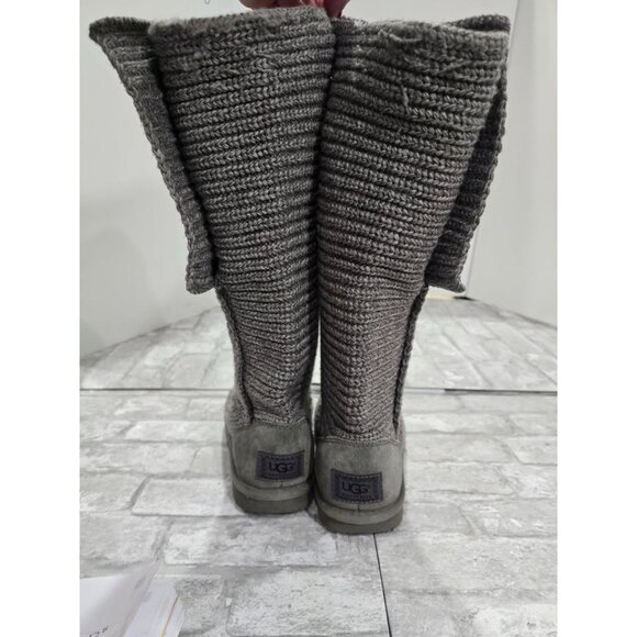 UGG Australia Cardy Classic Tall Knit Socks Sweater Boots Women's Size 7 Gray - Picture 5 of 9
